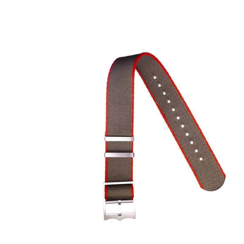 Eco-Friendly Nylon Military Watch Strap Military Green -Red - Tudor Watch Style