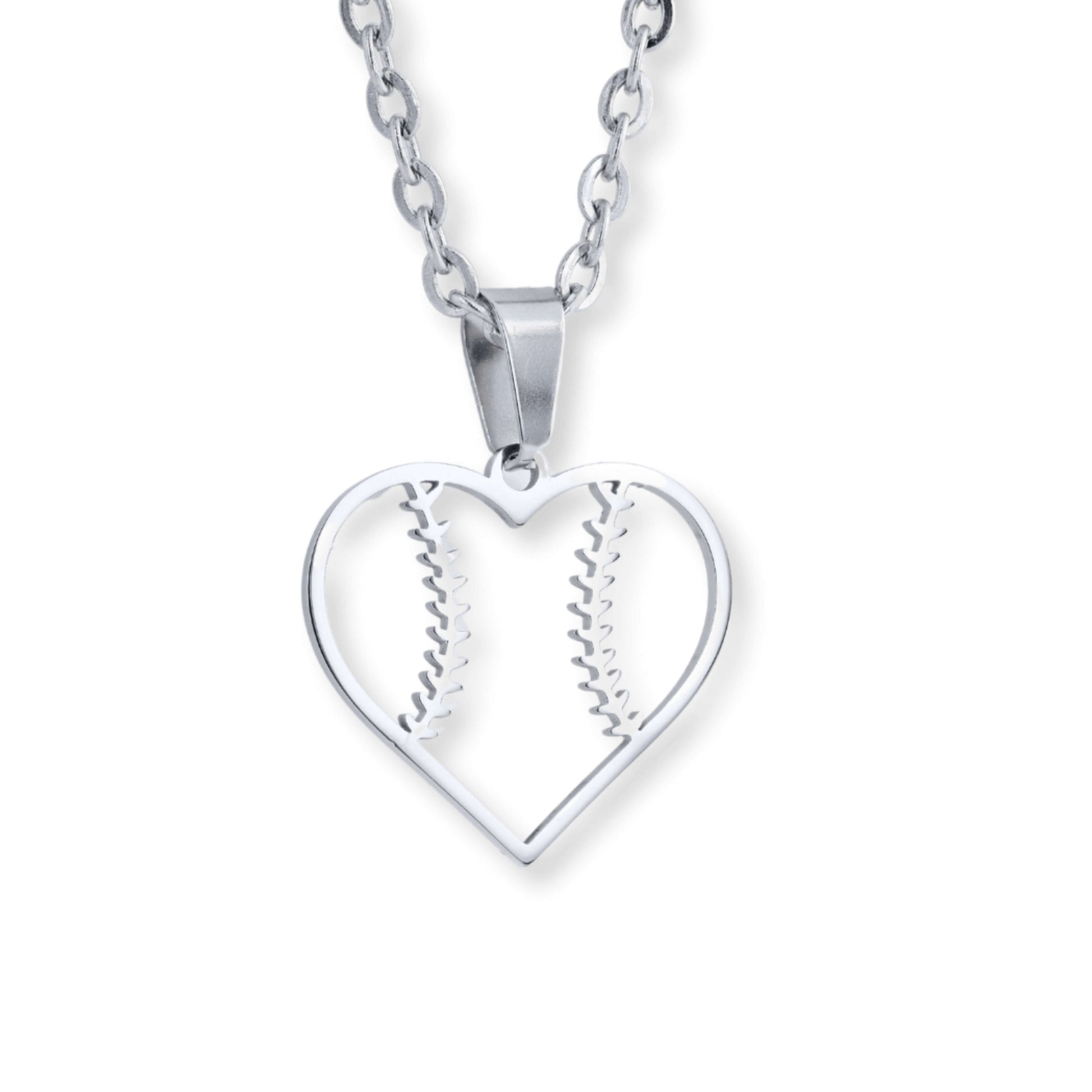 Heart Seams Softball Necklace