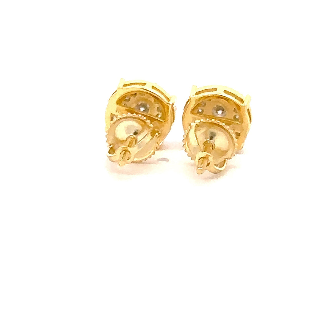 0.56 CTW Moissanite Gold Plated 925 Iced Out Stud Pair