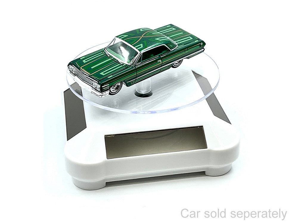 3.5″ Solar Rotating Display Stand with White Base for 1/64 Scale Model Cars