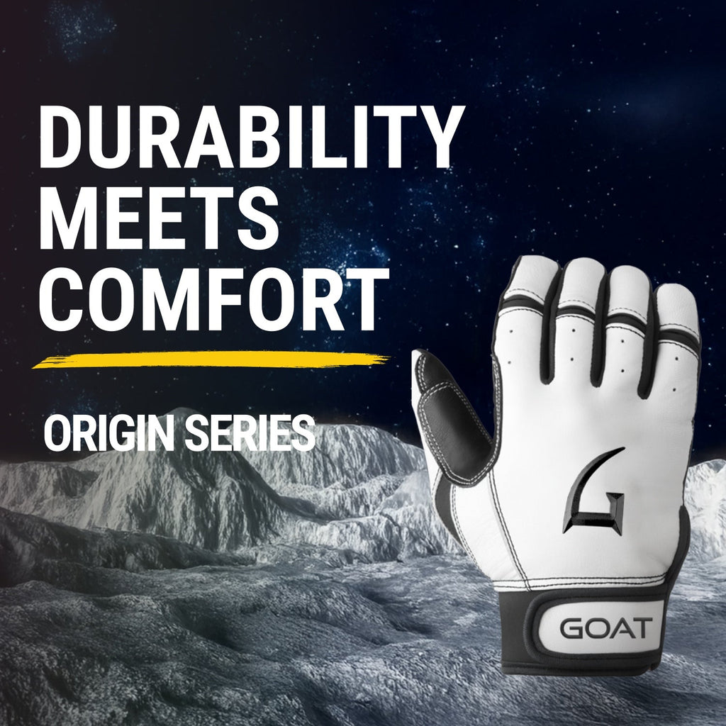 Origin Series Short Cuff White and Black Batting Gloves