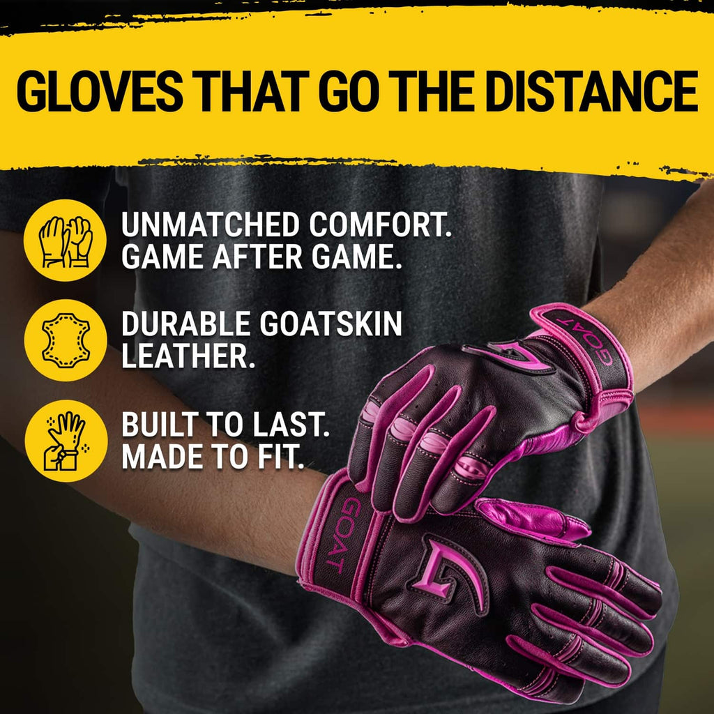 Origin Series Short Cuff Black and Pink Batting Gloves