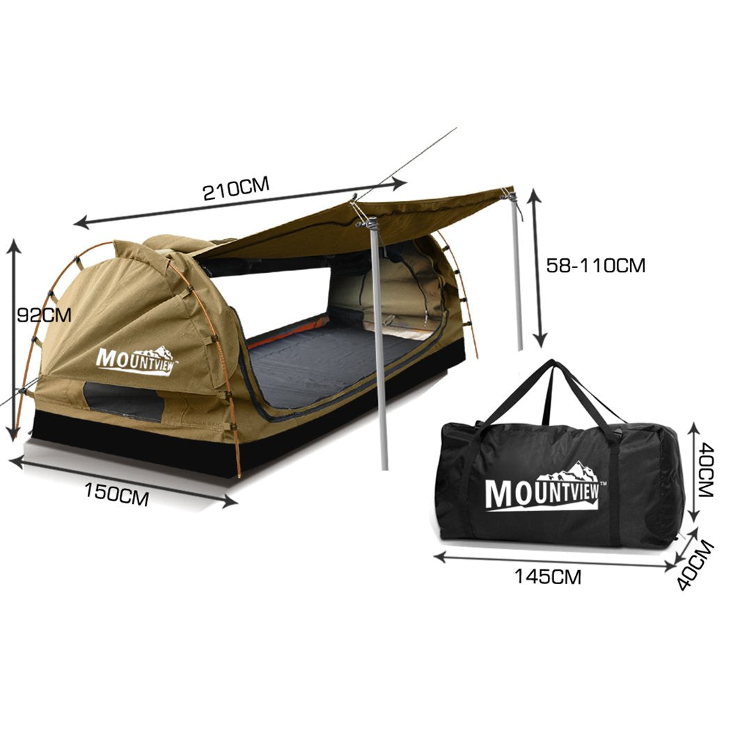 Mountview Double Swag Camping Swags Canvas Dome Tent Free Standing