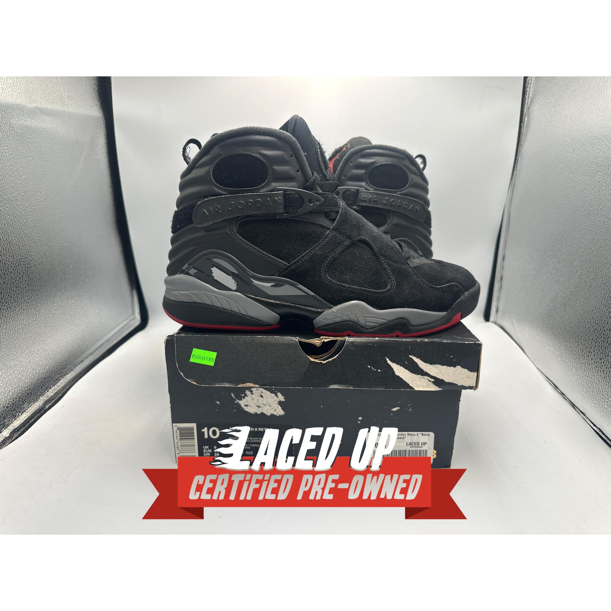 PRE OWNED Air Jordan Retro 8 "Black Cement”