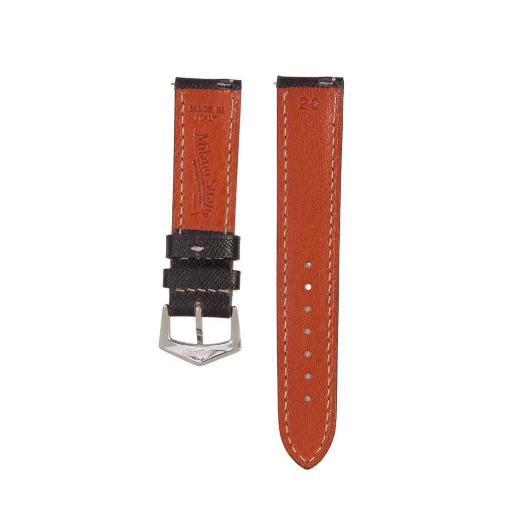 Black Saffiano Leather Watch Strap