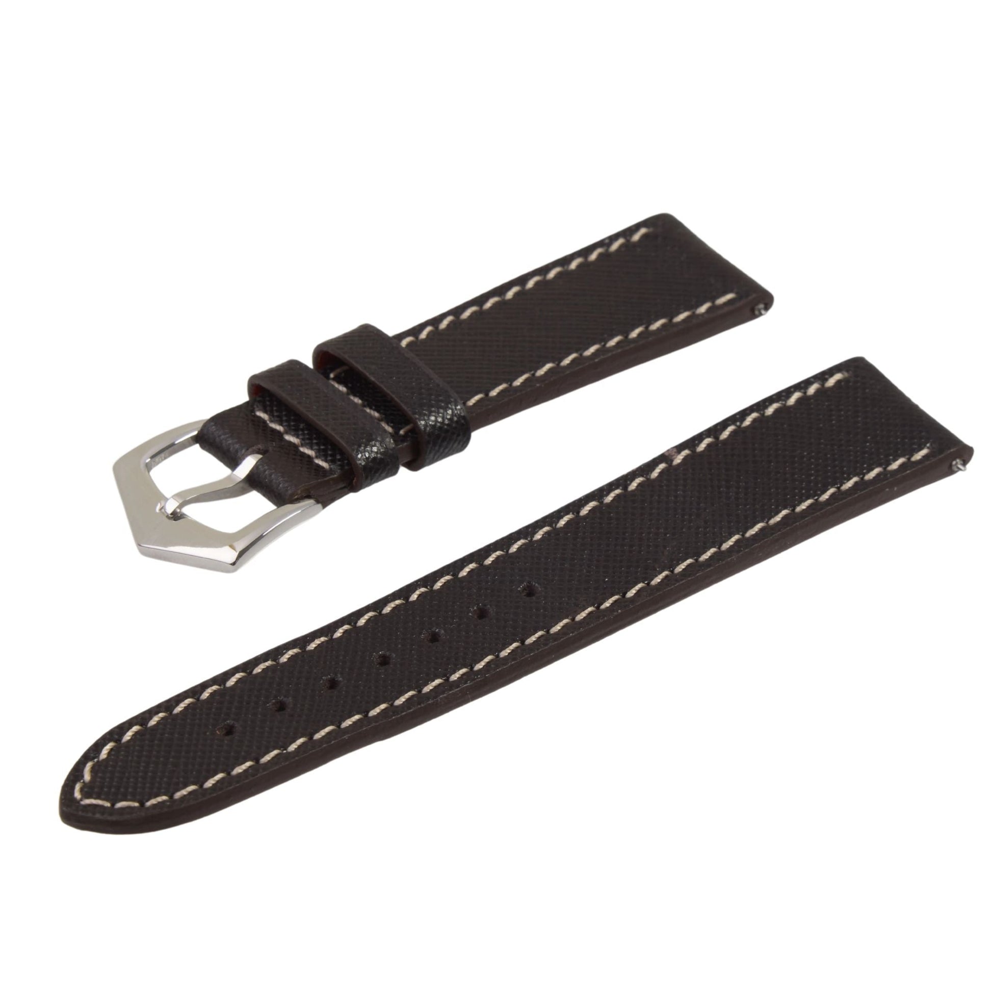 Black Saffiano Leather Watch Strap