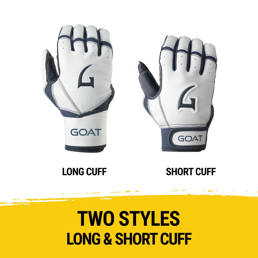 Origin Series Short Cuff White and Navy Blue Batting Gloves
