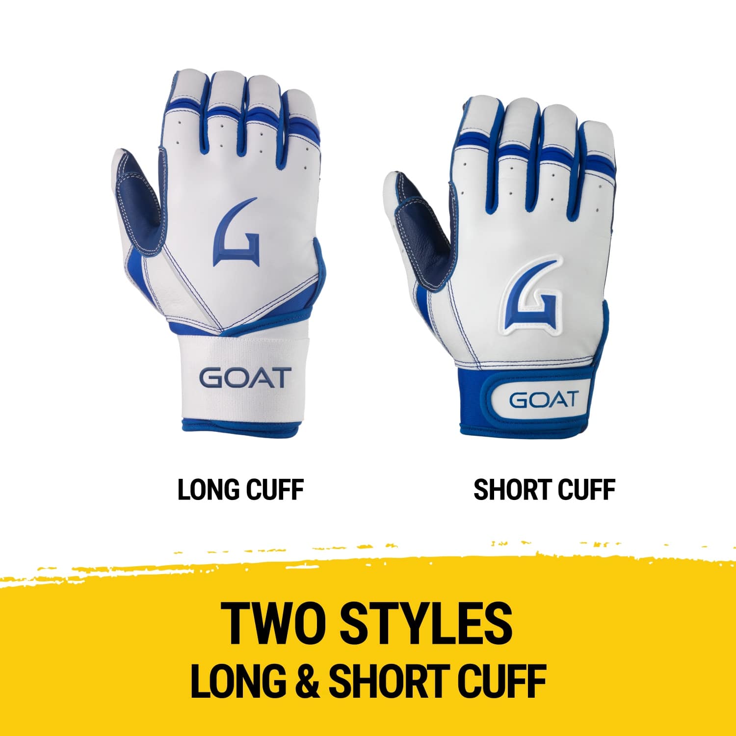 Origin Series Short Cuff White and Royal Blue Batting Gloves