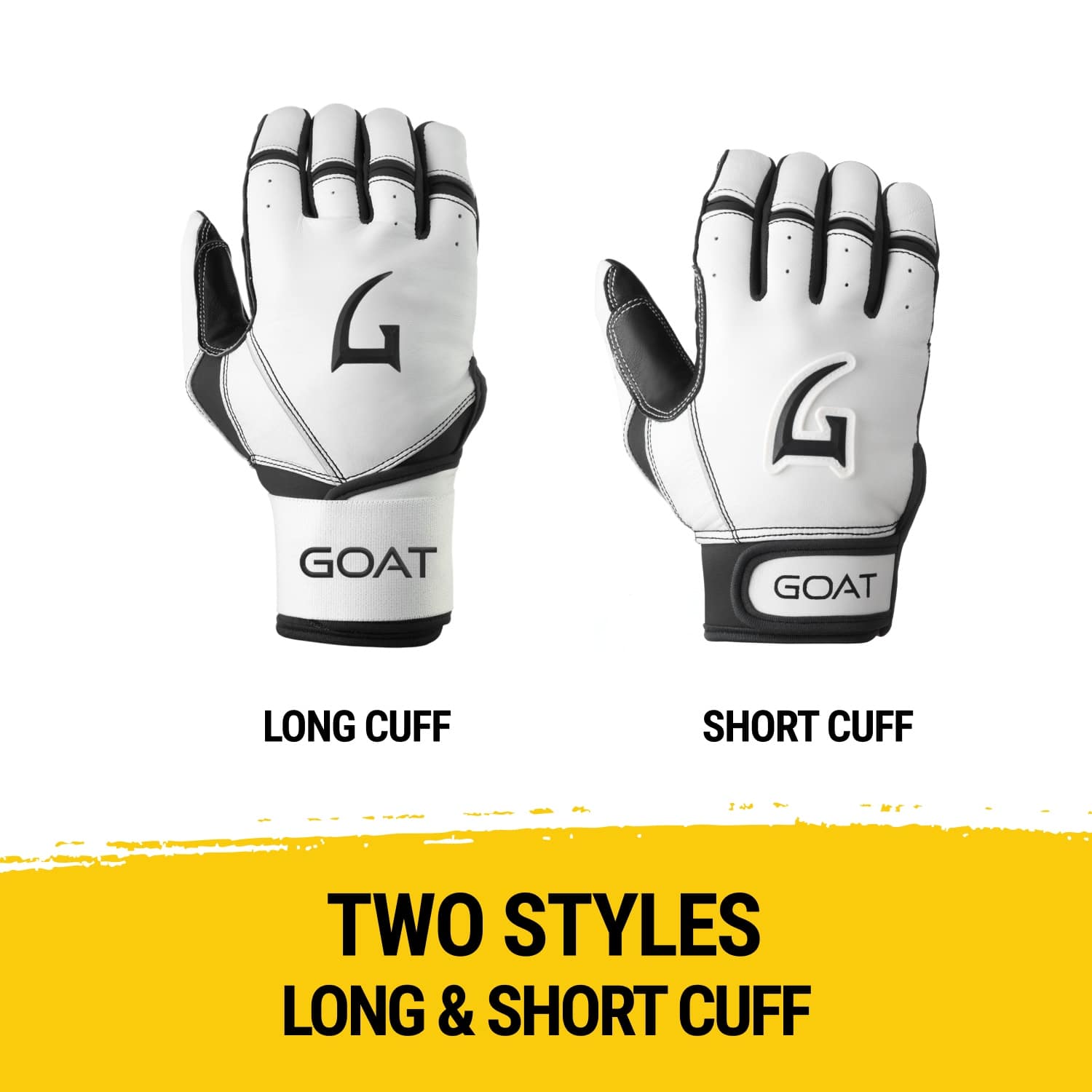 Origin Series Short Cuff White and Black Batting Gloves