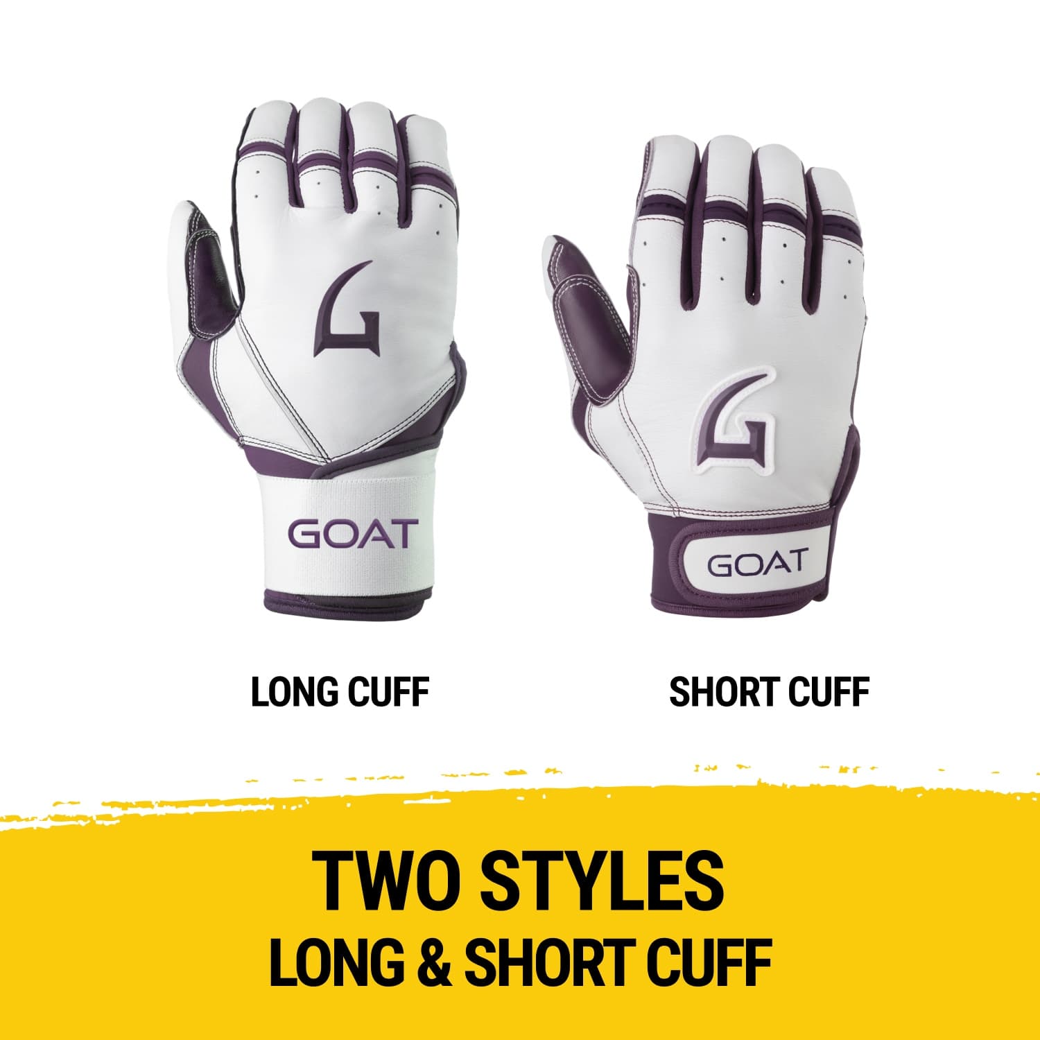 Origin Series Short Cuff White and Purple Batting Gloves