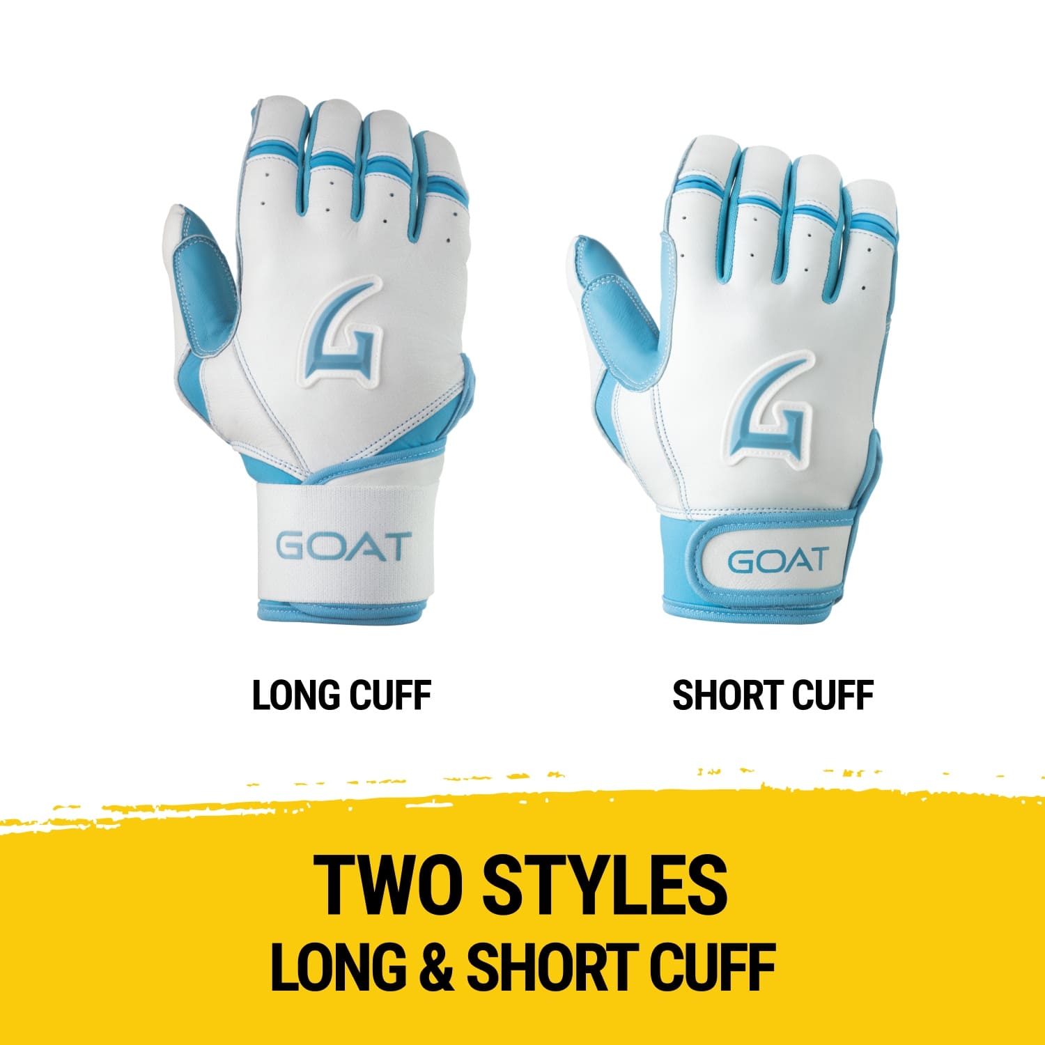 Origin Series Short Cuff White and Electric Blue Batting Gloves