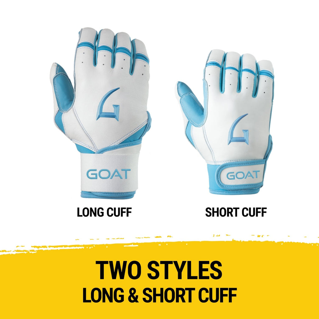 Origin Series Short Cuff White and Electric Blue Batting Gloves
