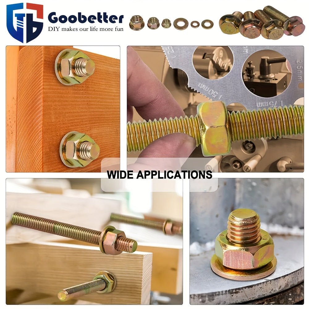 M6/M8/M10 Flange Bolt Kit (549PCS) | 8.8 Alloy Steel | Hex Bolts, Nuts & Washers