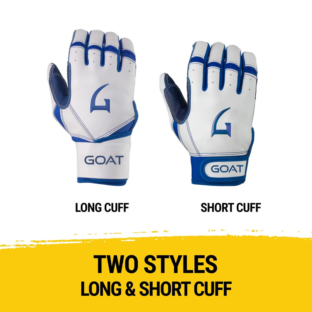 Origin Series Short Cuff White and Royal Blue Batting Gloves