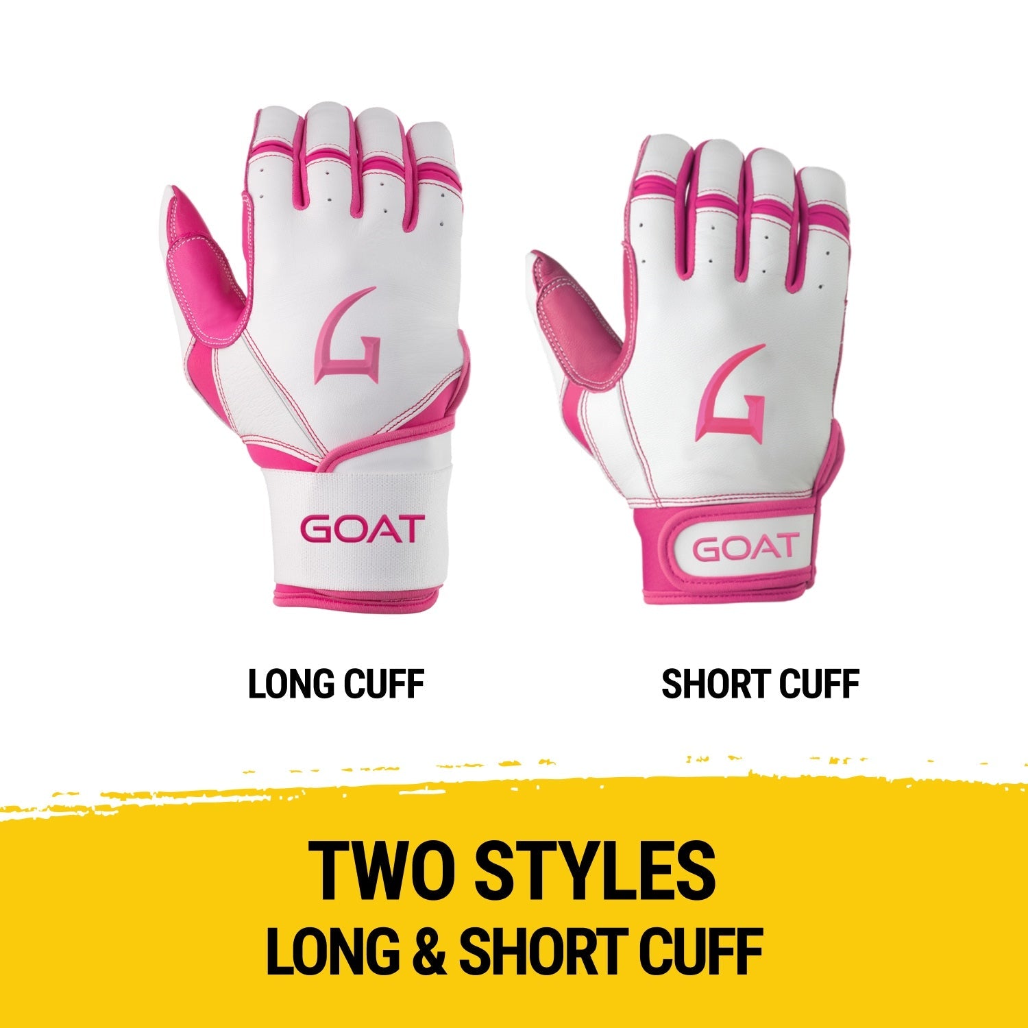 Origin Series Short Cuff White and Pink Batting Gloves