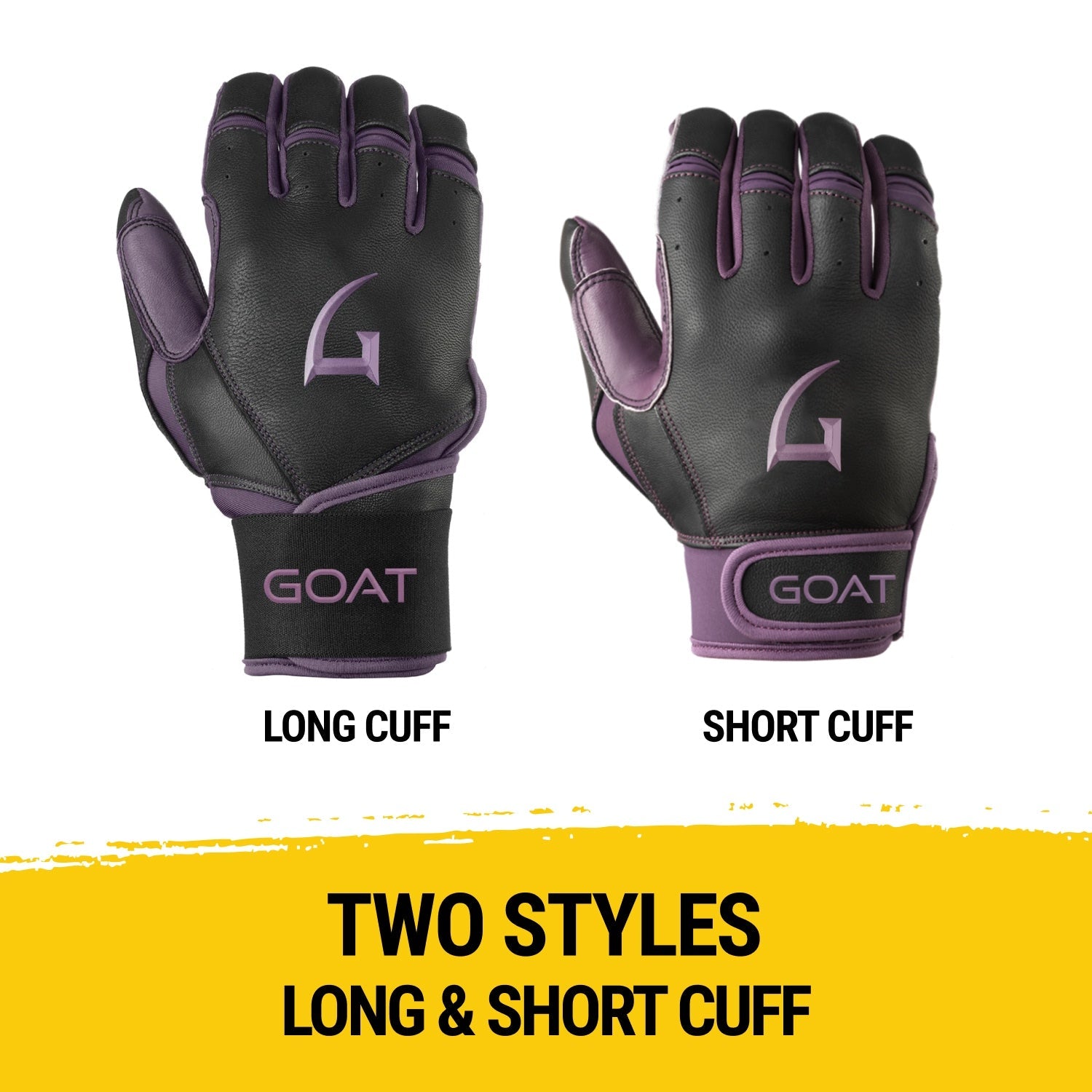 Origin Series Short Cuff Black and Purple Batting Gloves