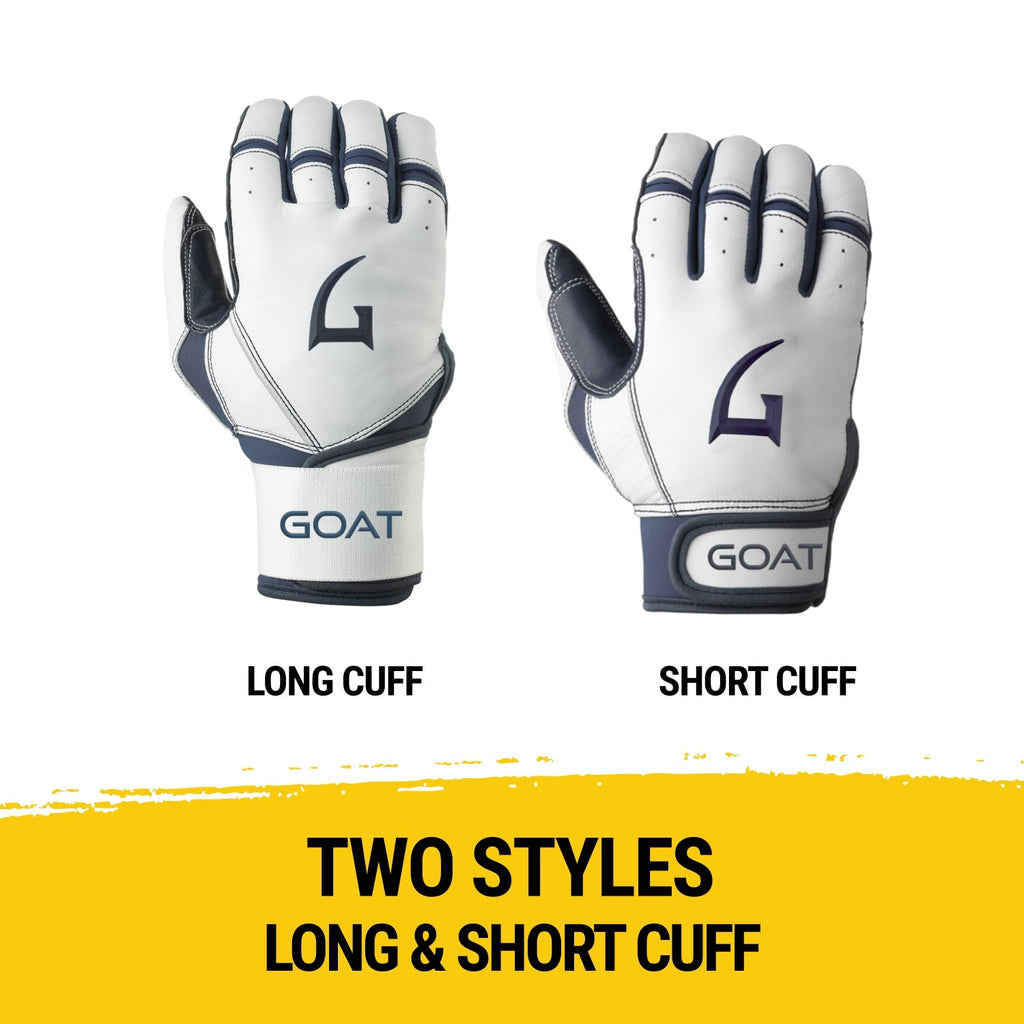 Origin Series Short Cuff White and Navy Blue Batting Gloves