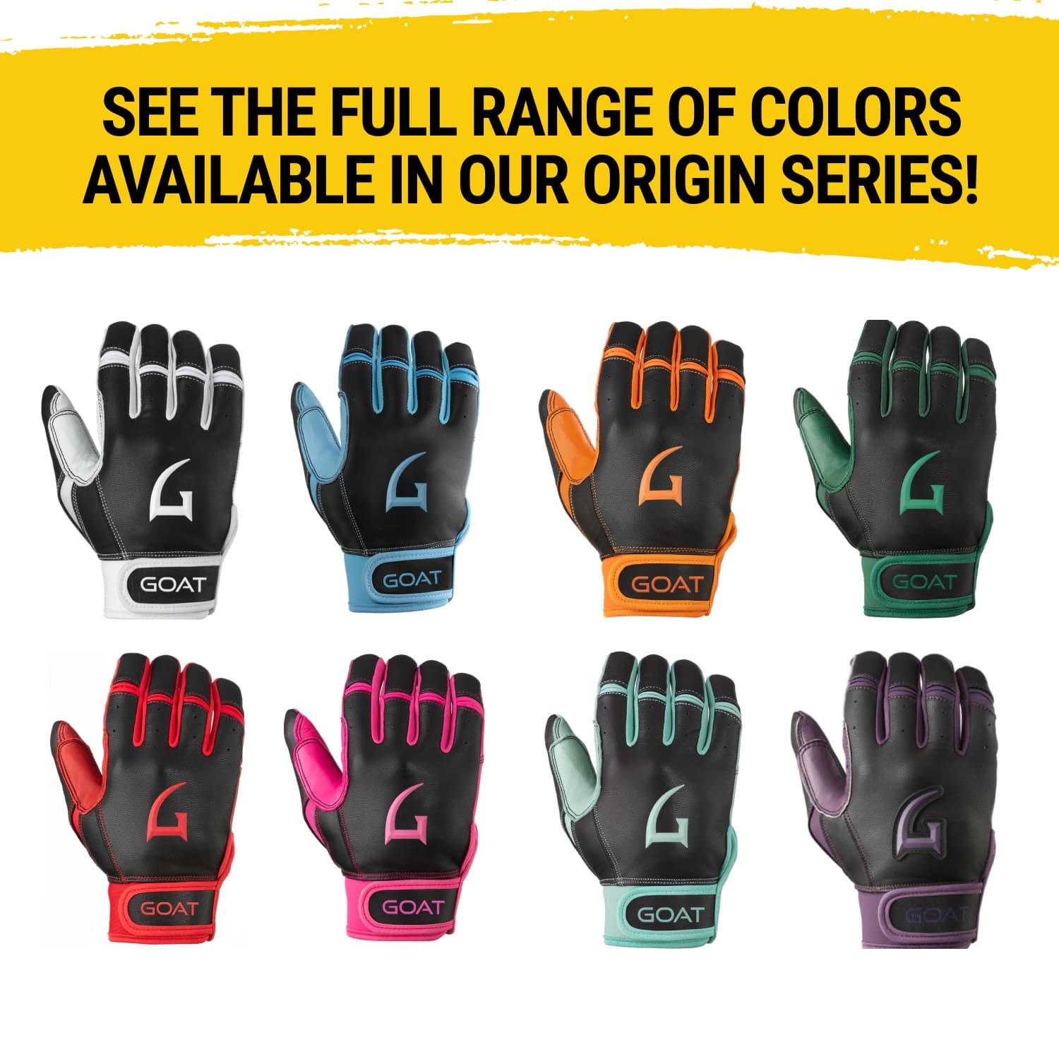 Origin Series Short Cuff Black and Purple Batting Gloves