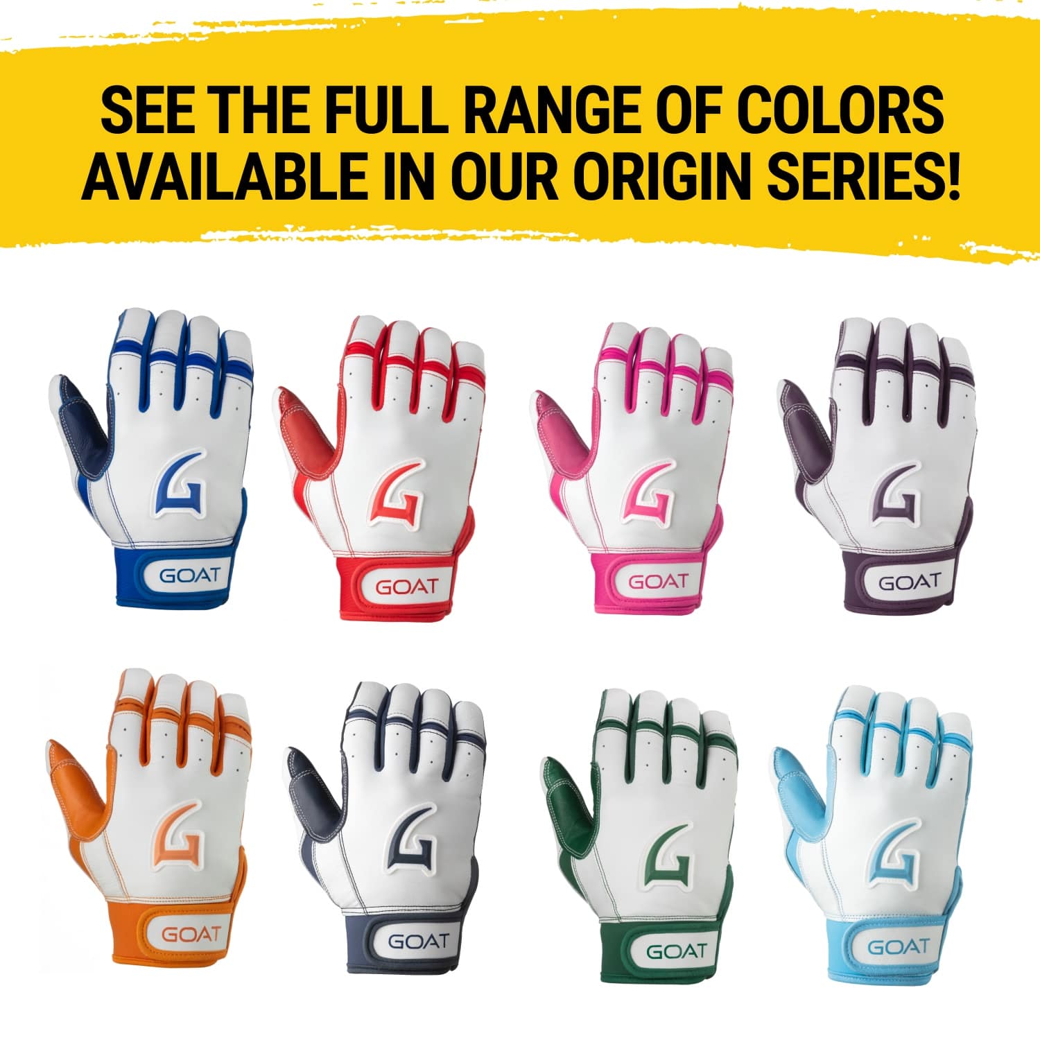 Origin Series Short Cuff White and Electric Blue Batting Gloves