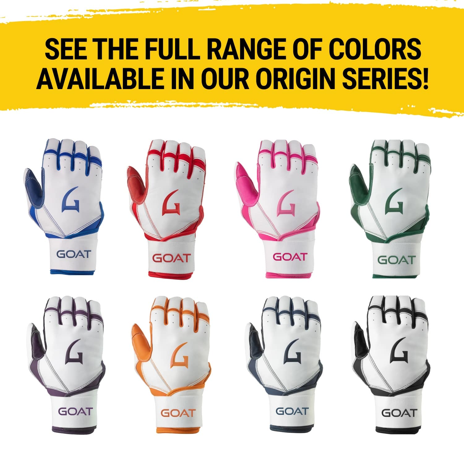 Origin Series Long Cuff White and Electric Blue Batting Gloves