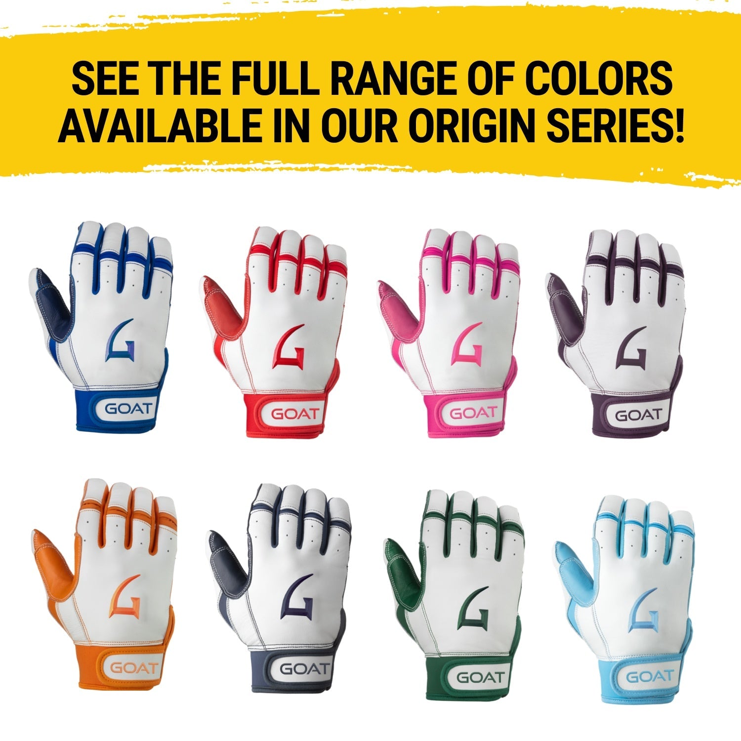 Origin Series Short Cuff White and Royal Blue Batting Gloves
