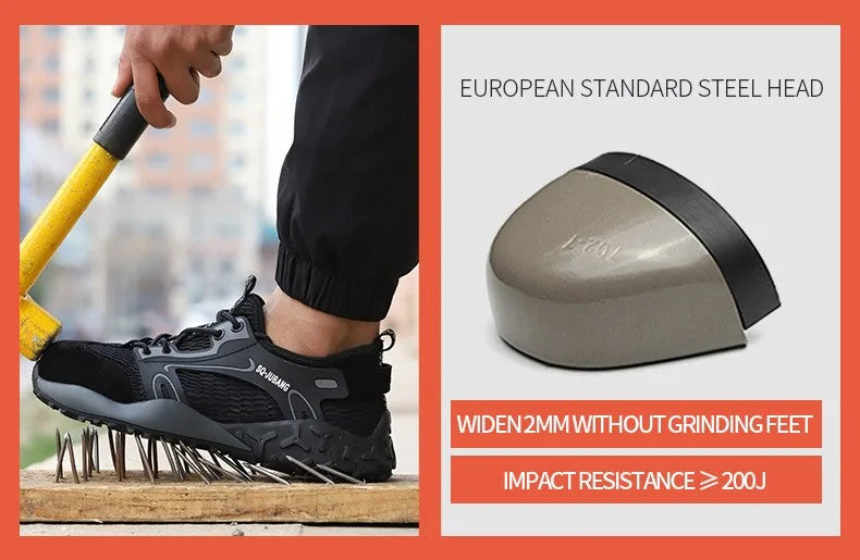 Steel Toe Anti-Collision Breathable Safety Work Boots
