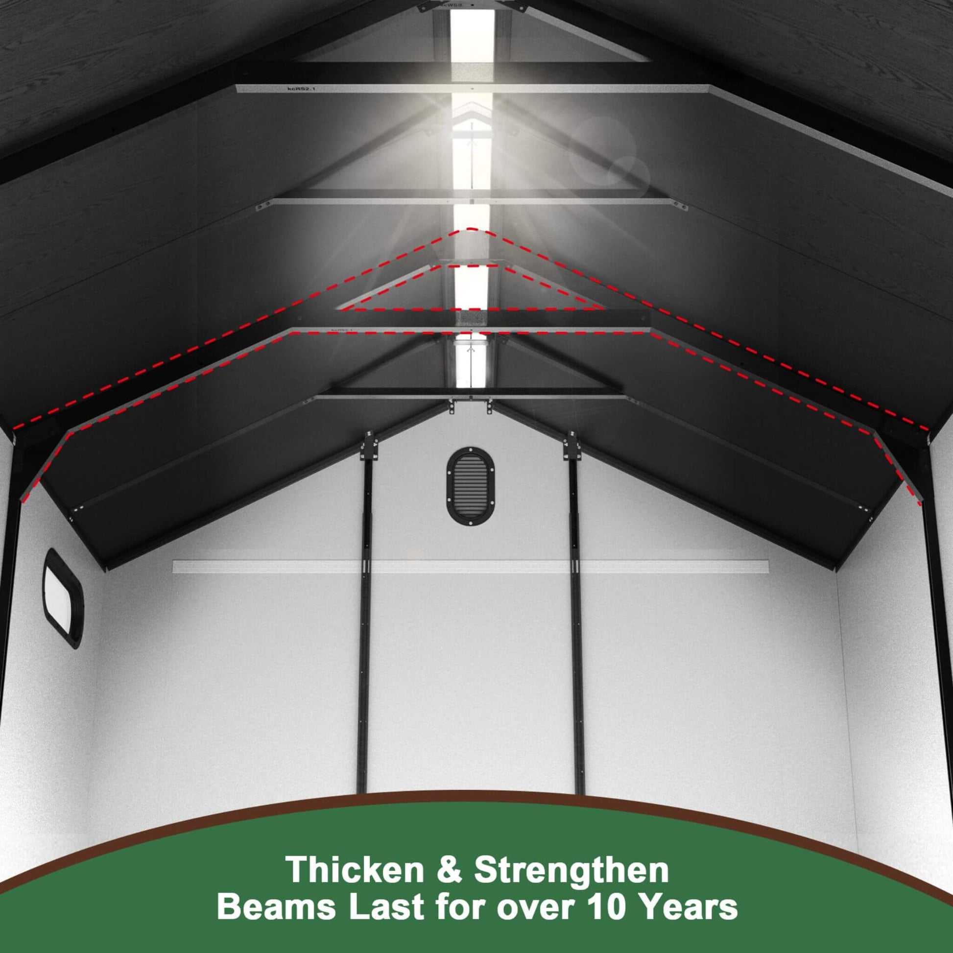 [08X12FT] Alora Large Polypropylene Storage Shed With Reinforced Floor And Lockable Swing Doors (SAK07451)