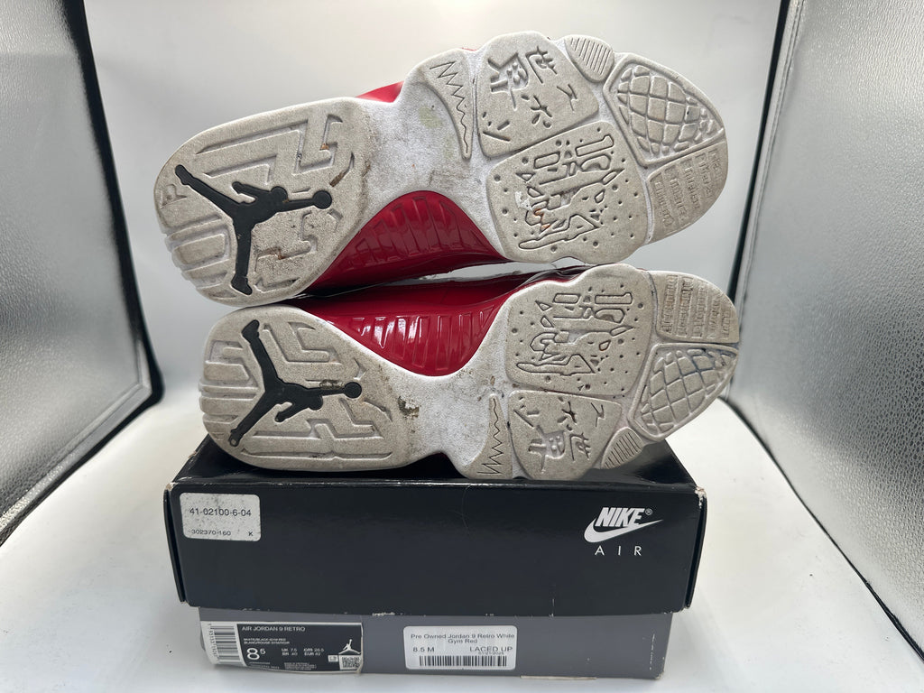 Pre Owned Jordan 9 Retro White Gym Red