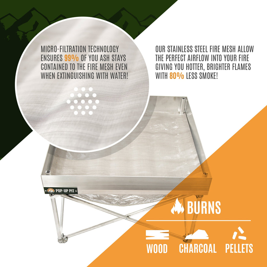 Pop-Up Fire Pit + Heat Shield (Bonus Pack)