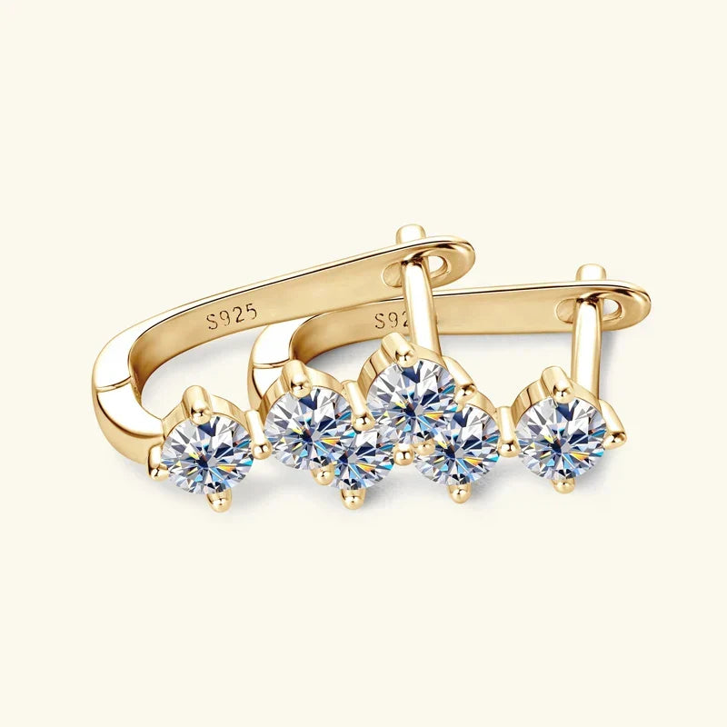 1.7ct Moissanite Necklace And Earrings Set 925 Sterling Silver Y Pendant D