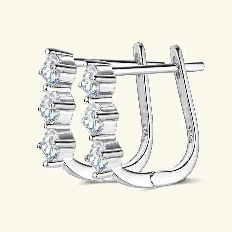 1.7ct Moissanite Necklace And Earrings Set 925 Sterling Silver Y Pendant D