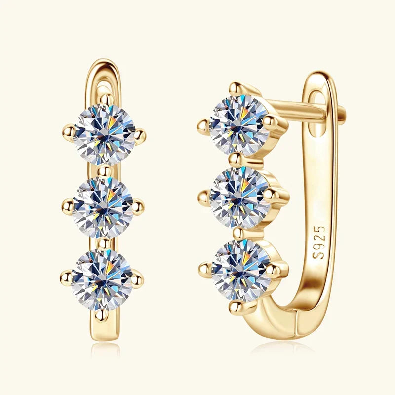 1.7ct Moissanite Necklace And Earrings Set 925 Sterling Silver Y Pendant D