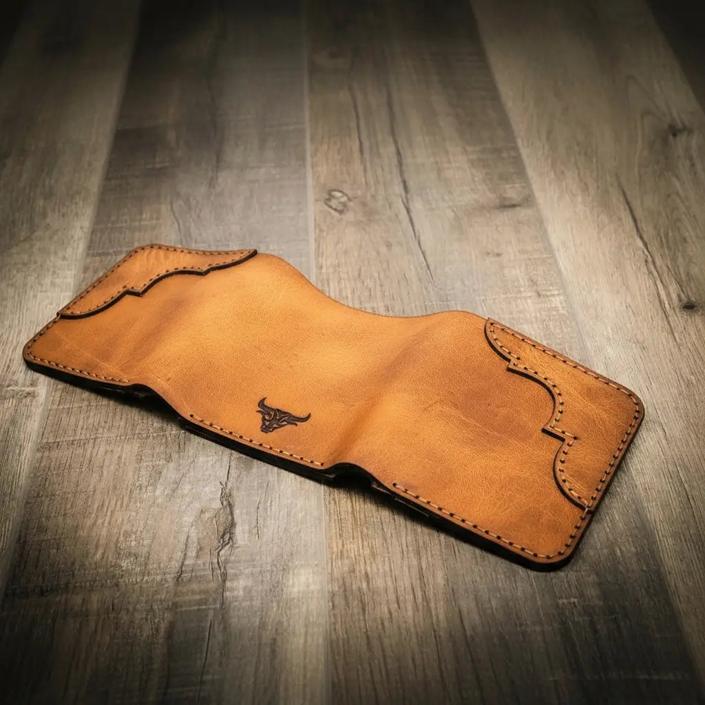 Western Trifold Wallet - Saddle Tan