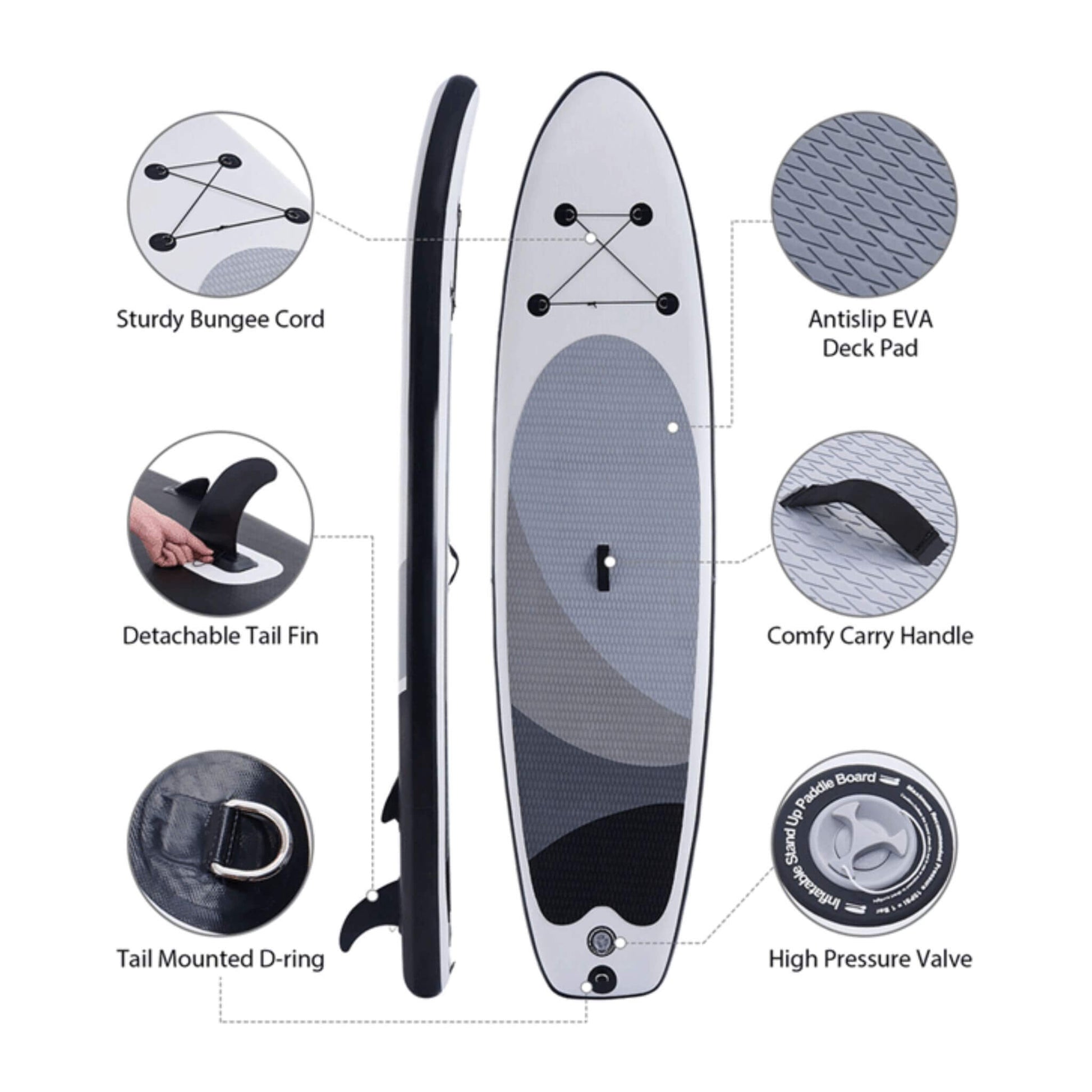 10FT Inflatable Blow Up SUP Paddle Board W/ Carrying Bag & Pump (SAK43678)