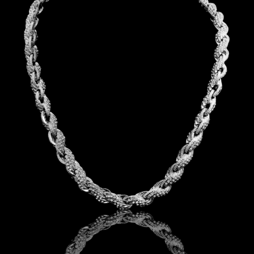 10 MM Diamond Cut Rope Chain Thick Silver Mens 24 Inch