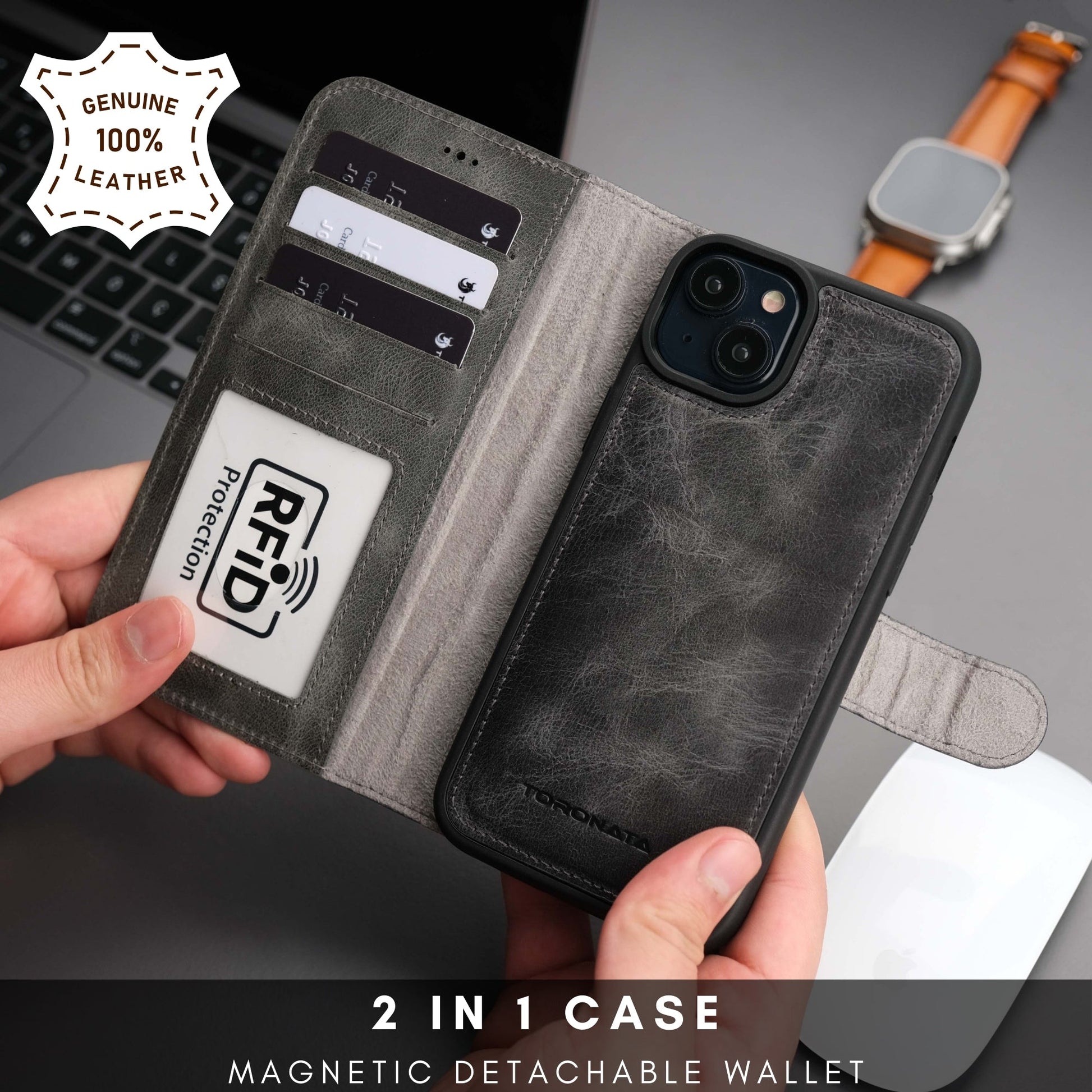 Casper Leather iPhone 14 Wallet Case | MagSafe