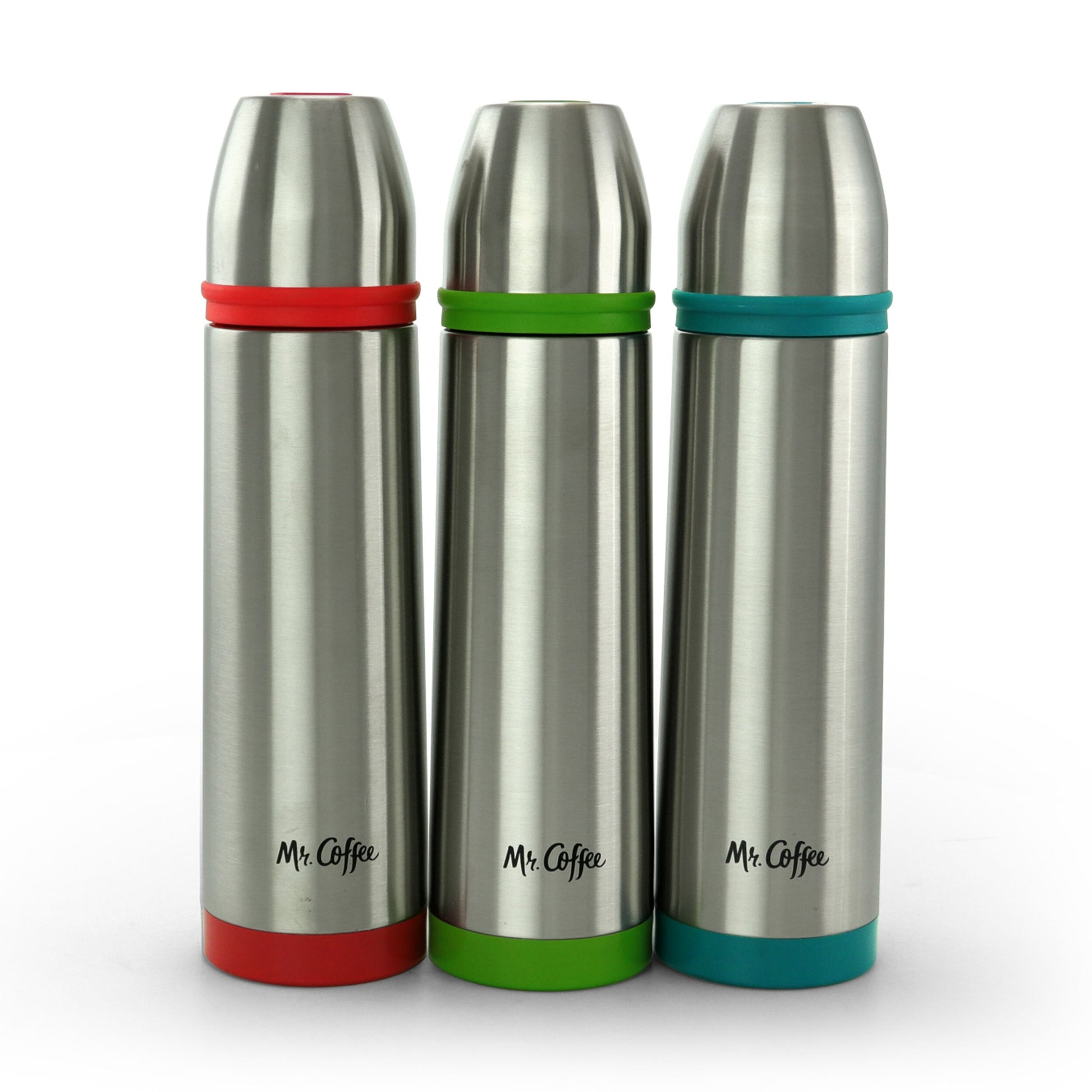 Mr. Coffee Altona 3 Piece 15 Ounce Stainless Steel Thermal Travel Bottles in Assorted Colors