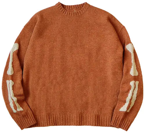 Kapital 5G Wool Knit Bone Crew Sweater 'Orange'