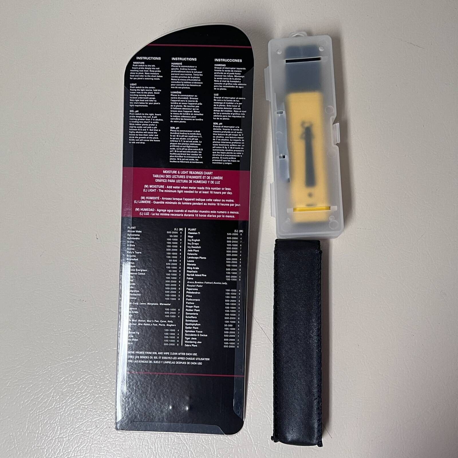 3 Way Soil Meter for pH, Moisture, Light Testing - Indoor Outdoor Plant Tester