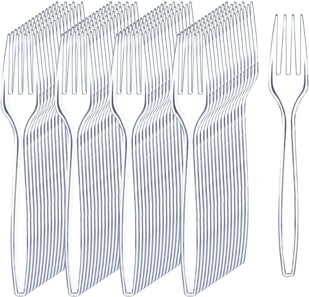 Liacere Disposable Flatware Forks Premium Heavyweight Clear 360 Pcs Wedding New