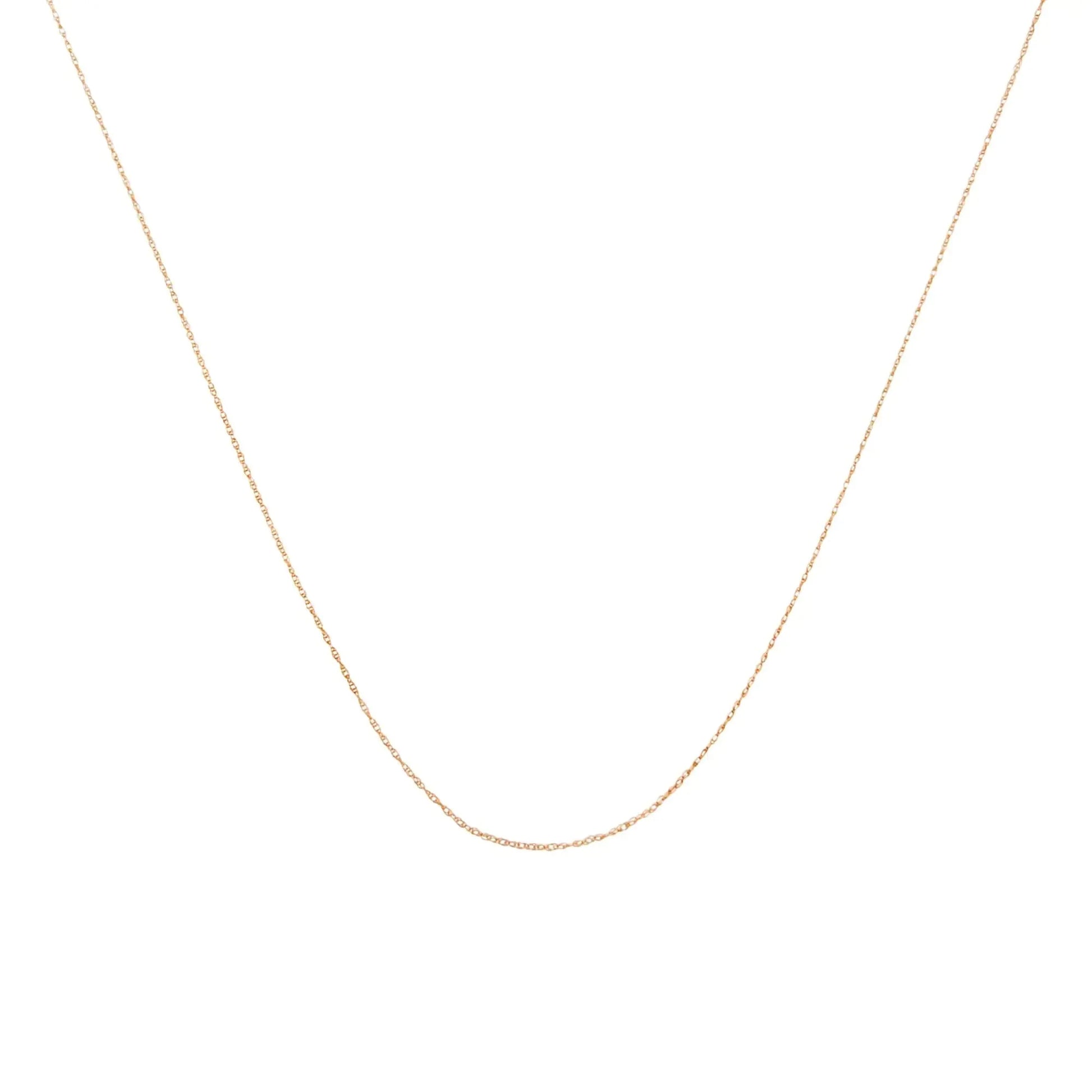 10K Gold 0.5 mm Slender & Dainty Fine Rope Chain Necklace