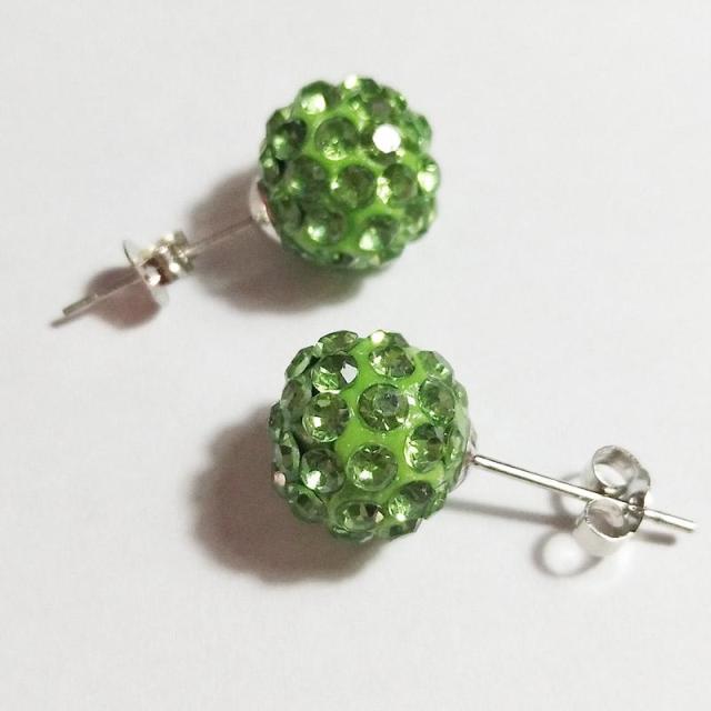 10mm Multicolor Glitter Stud Earrings Hypoallergenic