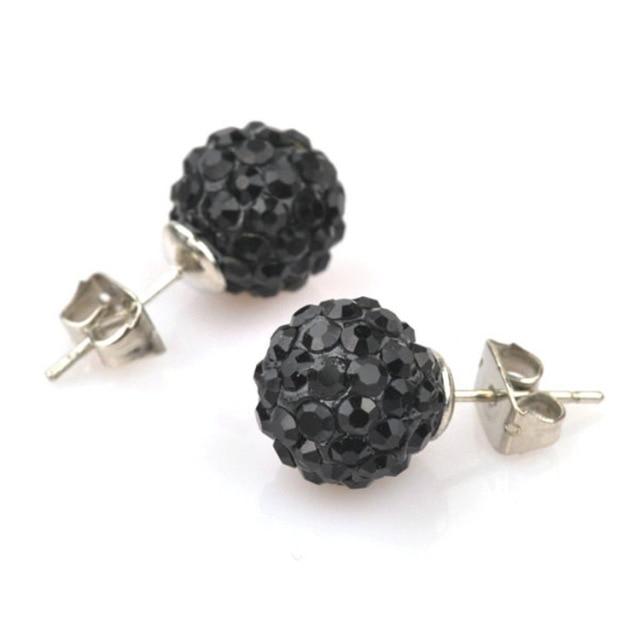 10mm Multicolor Glitter Stud Earrings Hypoallergenic