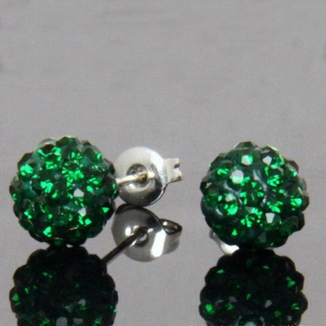 10mm Multicolor Glitter Stud Earrings Hypoallergenic