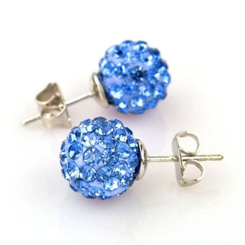 10mm Multicolor Glitter Stud Earrings Hypoallergenic