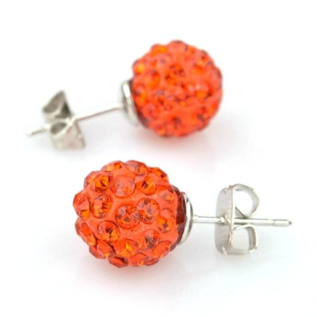 10mm Multicolor Glitter Stud Earrings Hypoallergenic