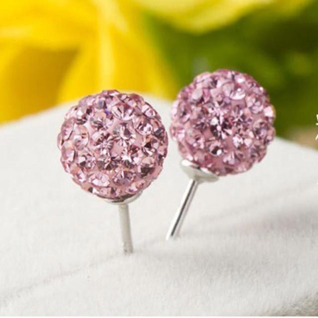 10mm Multicolor Glitter Stud Earrings Hypoallergenic