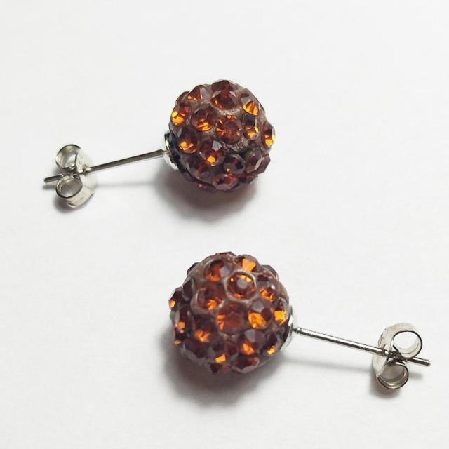 10mm Multicolor Glitter Stud Earrings Hypoallergenic