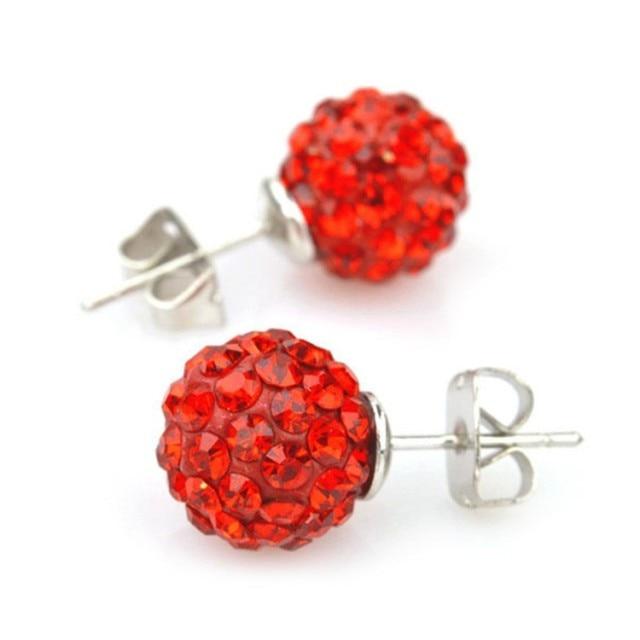 10mm Multicolor Glitter Stud Earrings Hypoallergenic