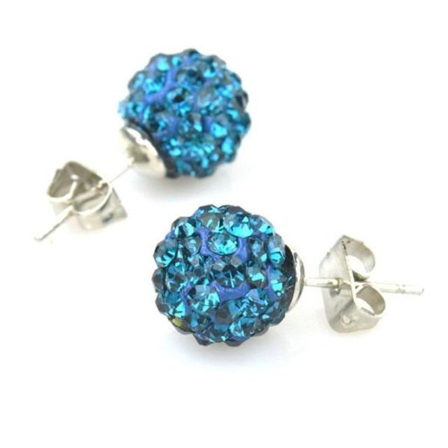 10mm Multicolor Glitter Stud Earrings Hypoallergenic
